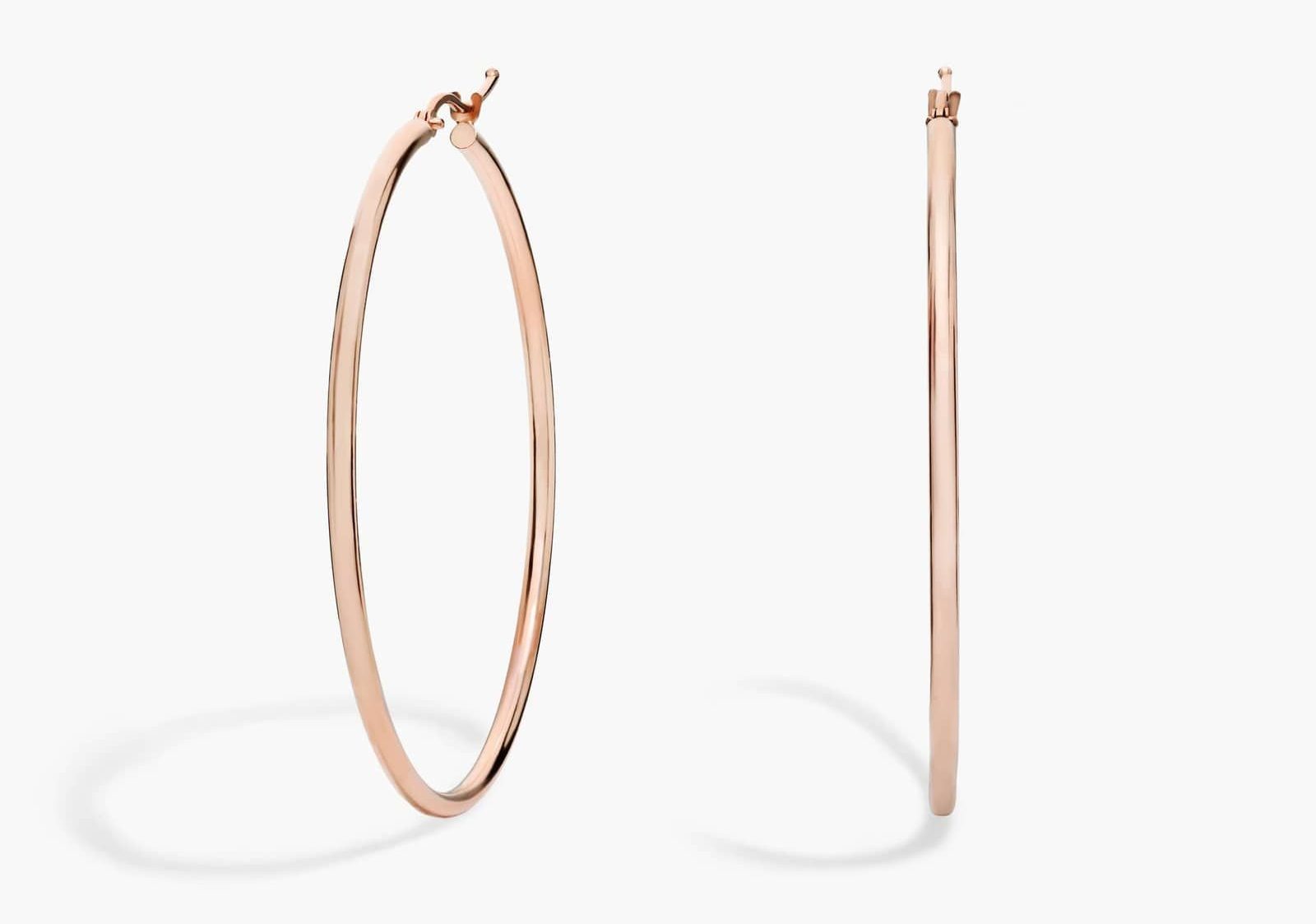 Large Hoop Earrings in 14k Rose Gold
