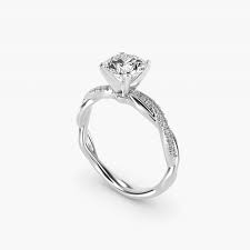 Round 1 CT Diamond Petite Twist Ring In 14K White Gold