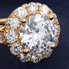 Royal Crown Halo Diamond Engagement Ring in 14K Yellow Gold