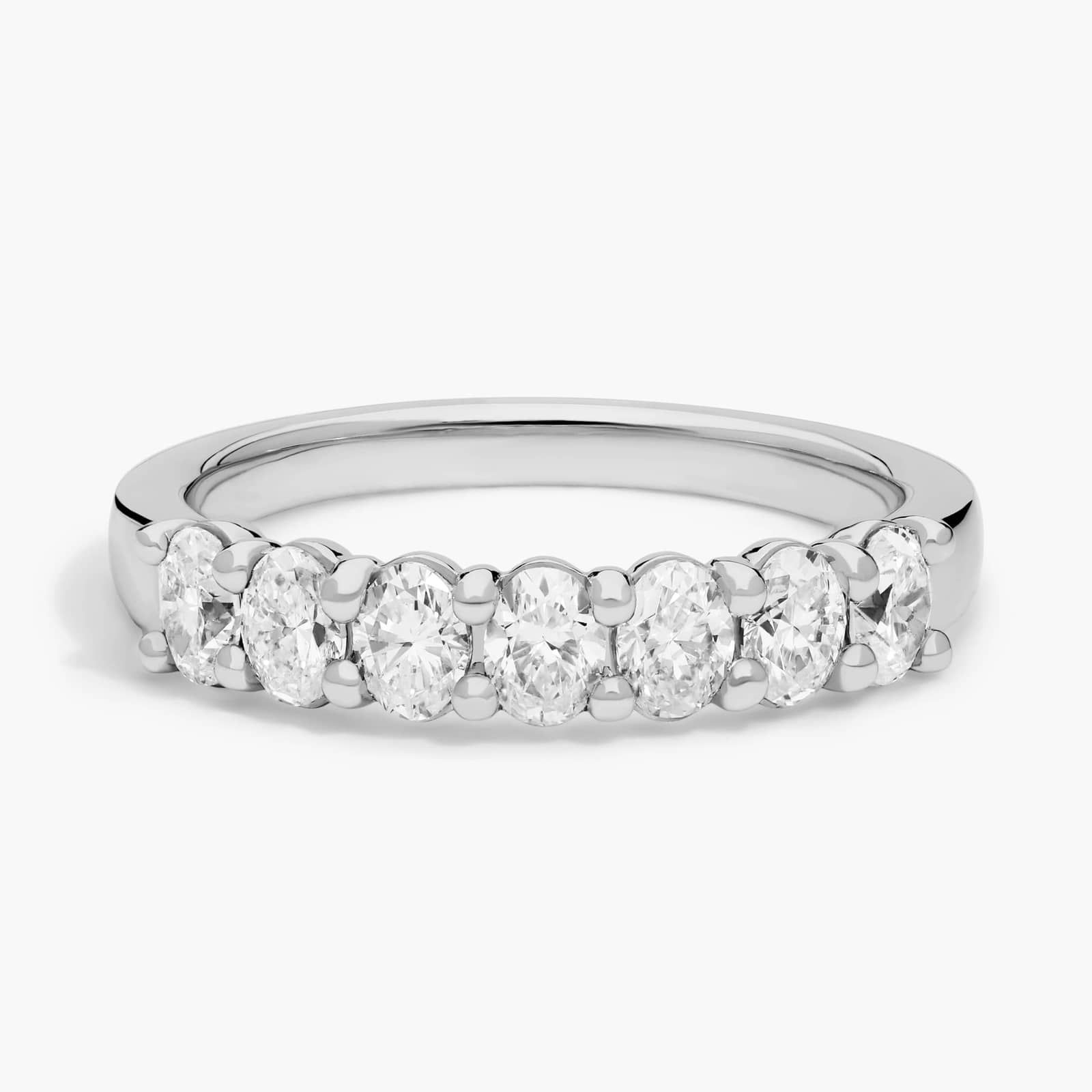 Seven Stone Oval Diamond Ring in Platinum