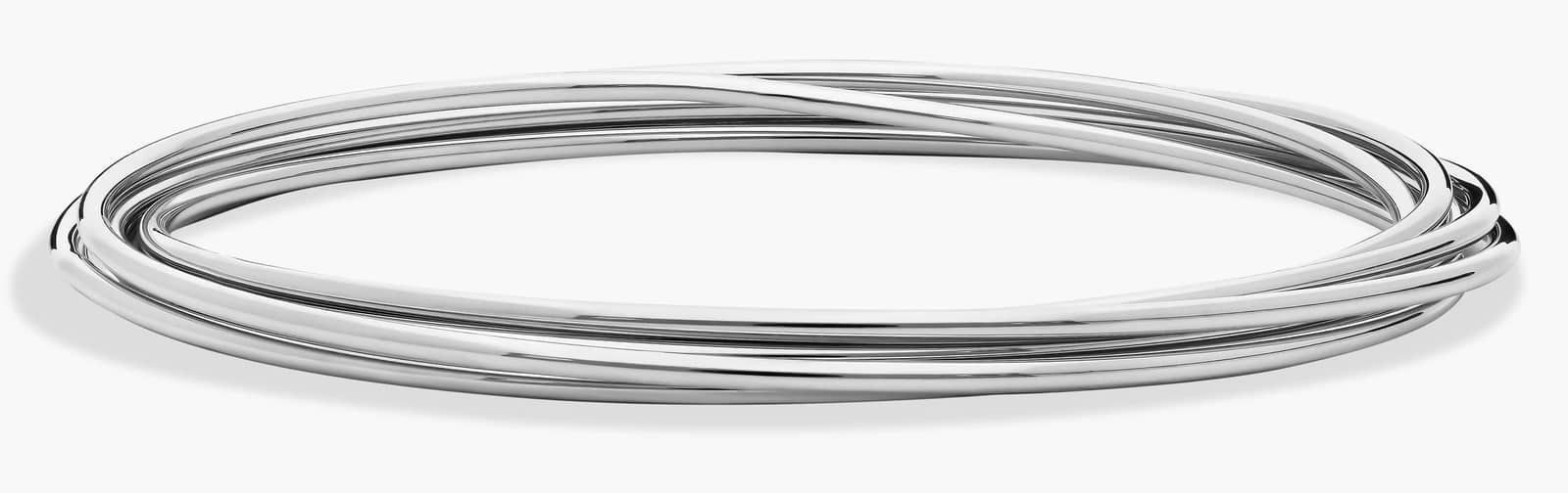 6 Row Rolling Bangle in Sterling Silver