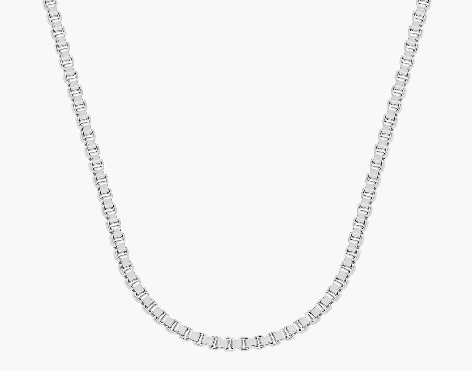 18" Box Chain Necklace in Sterling Silver