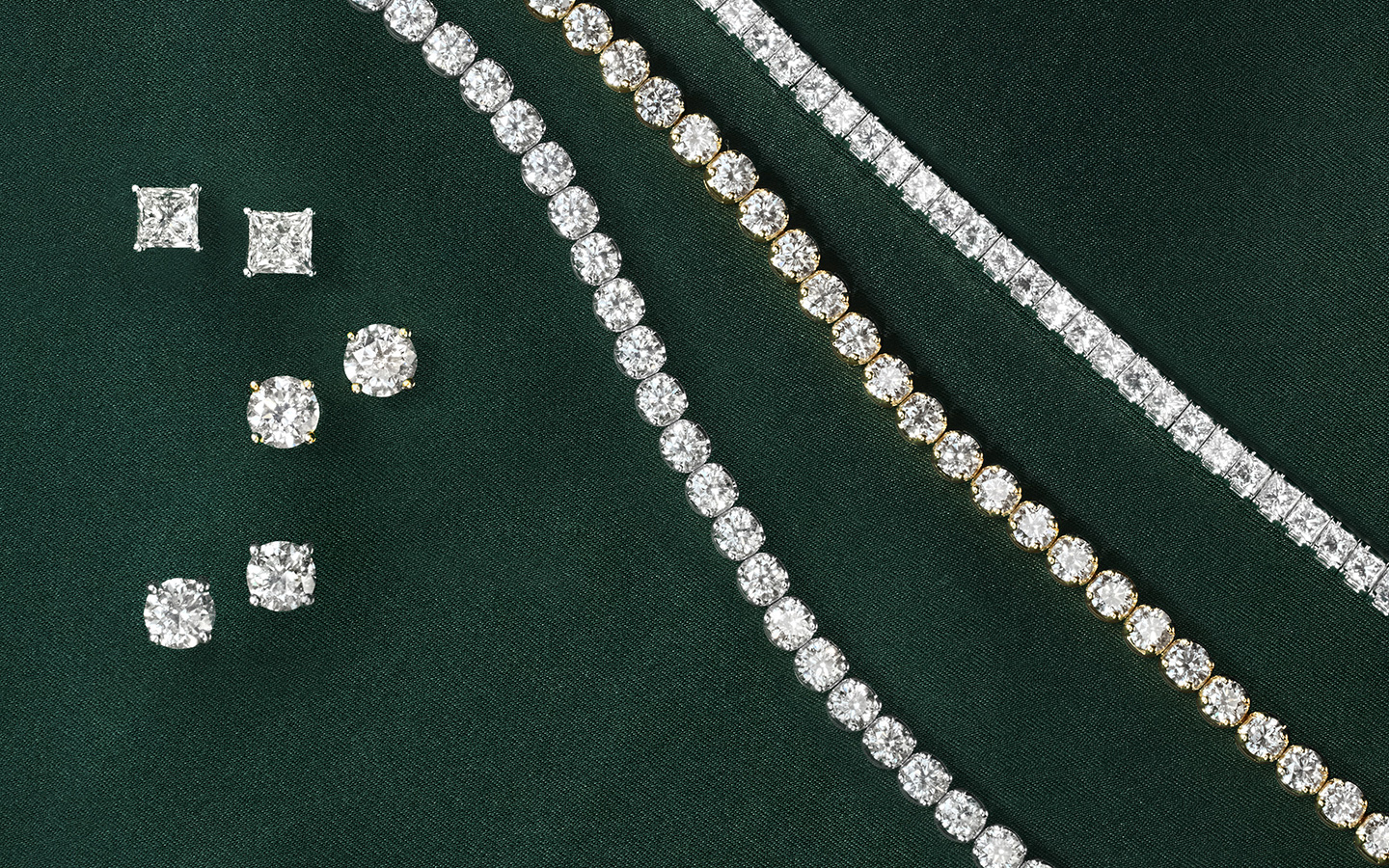 Gold and diamond jewelry. 