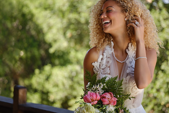 Bride smiling on her wedding day