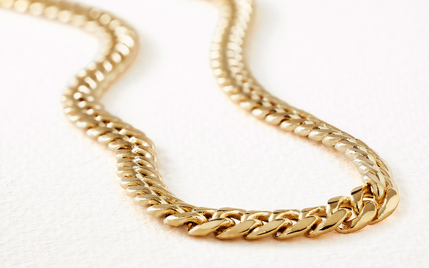 Waterproof gold Cuban chain. 