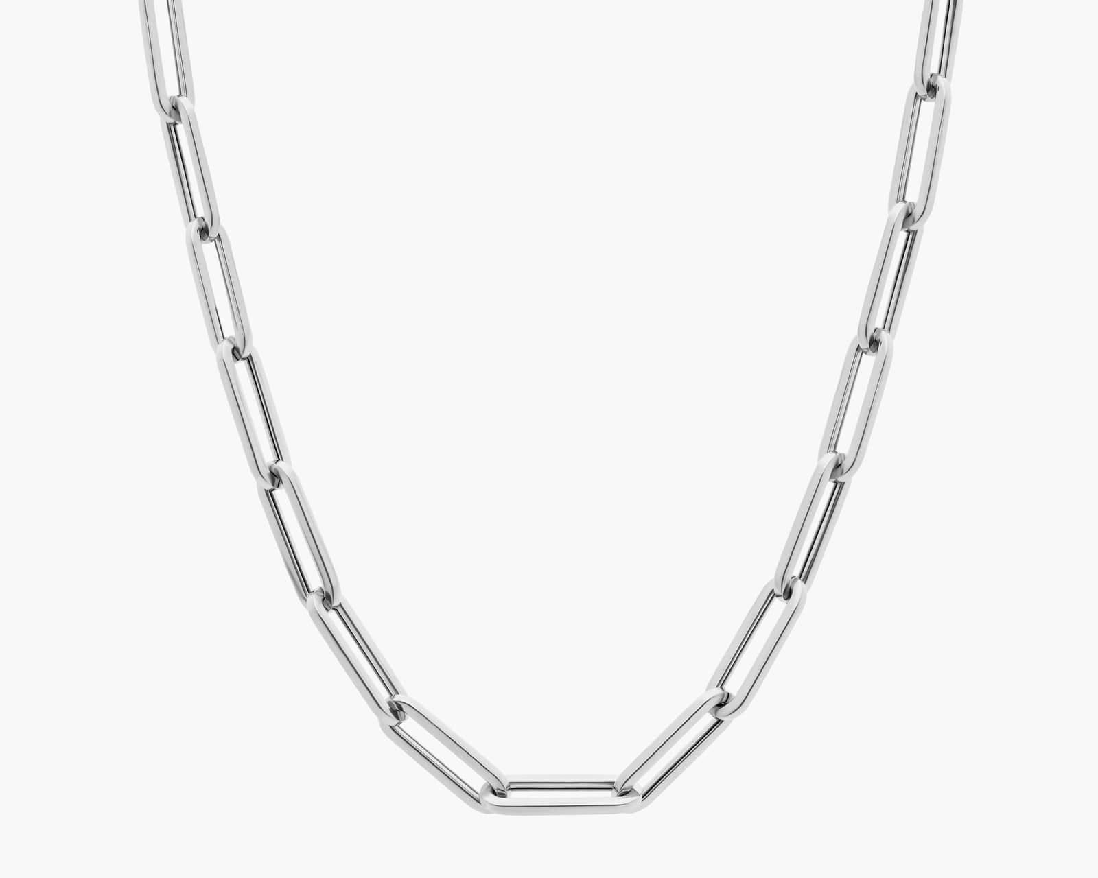 Medium Paperclip Necklace in 14k Italian White Gold