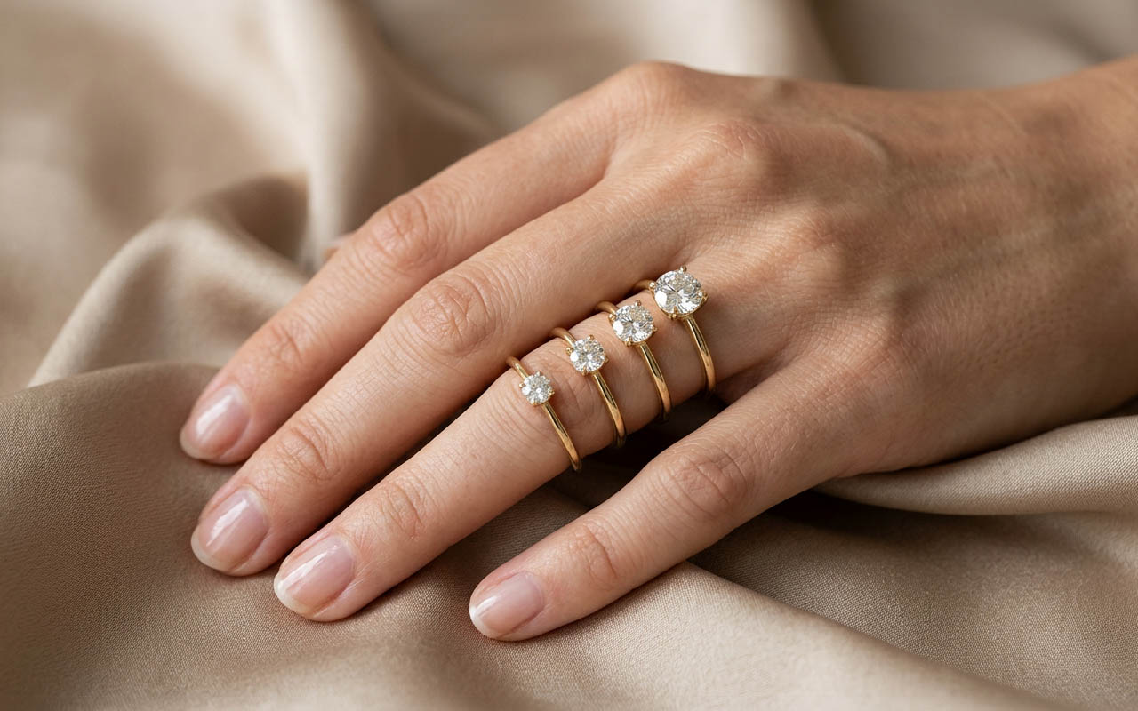 Carat “Size” on Finger: The Guide to Diamond Proportions