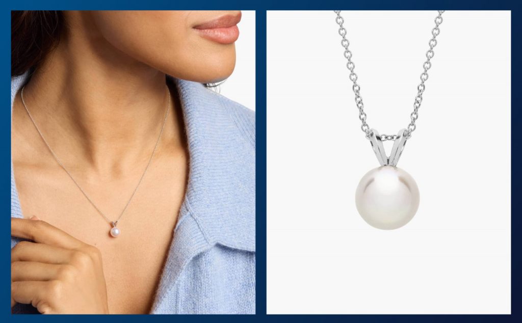 A casual outfit styled with pearls