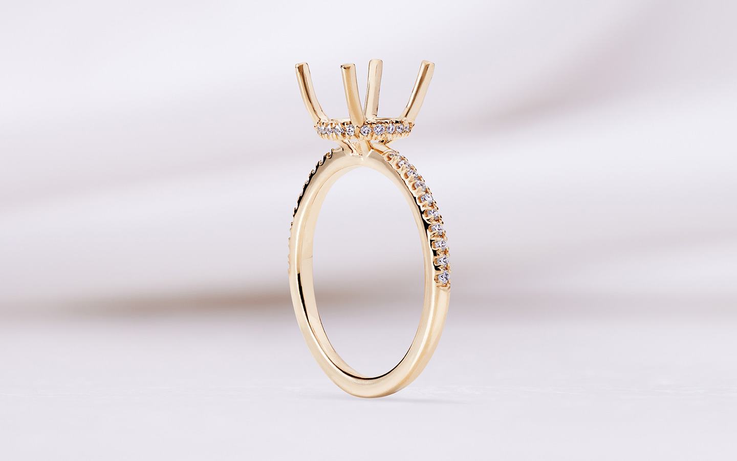 Cathedral engagement ring setting 