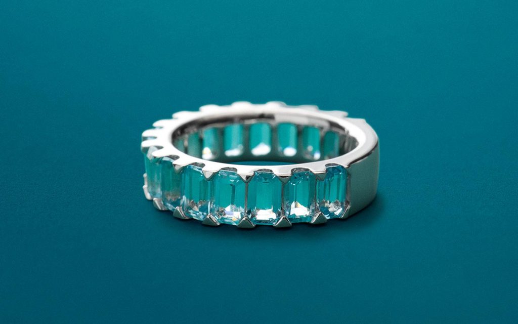 Blue topaz ring