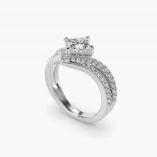 Double Row Diamond Chevron Engagement Ring in 14k White Gold (1/3 ct. tw.)