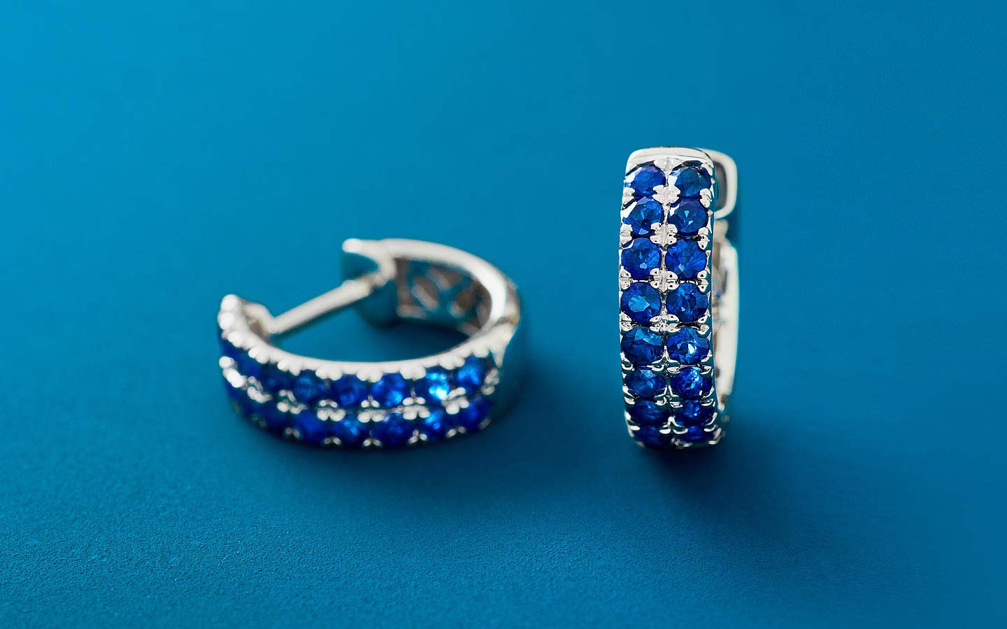 September birthstone earrings with sapphires