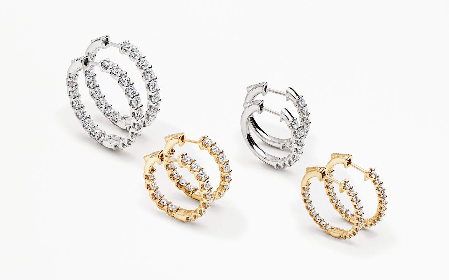 Gold and diamond hoops