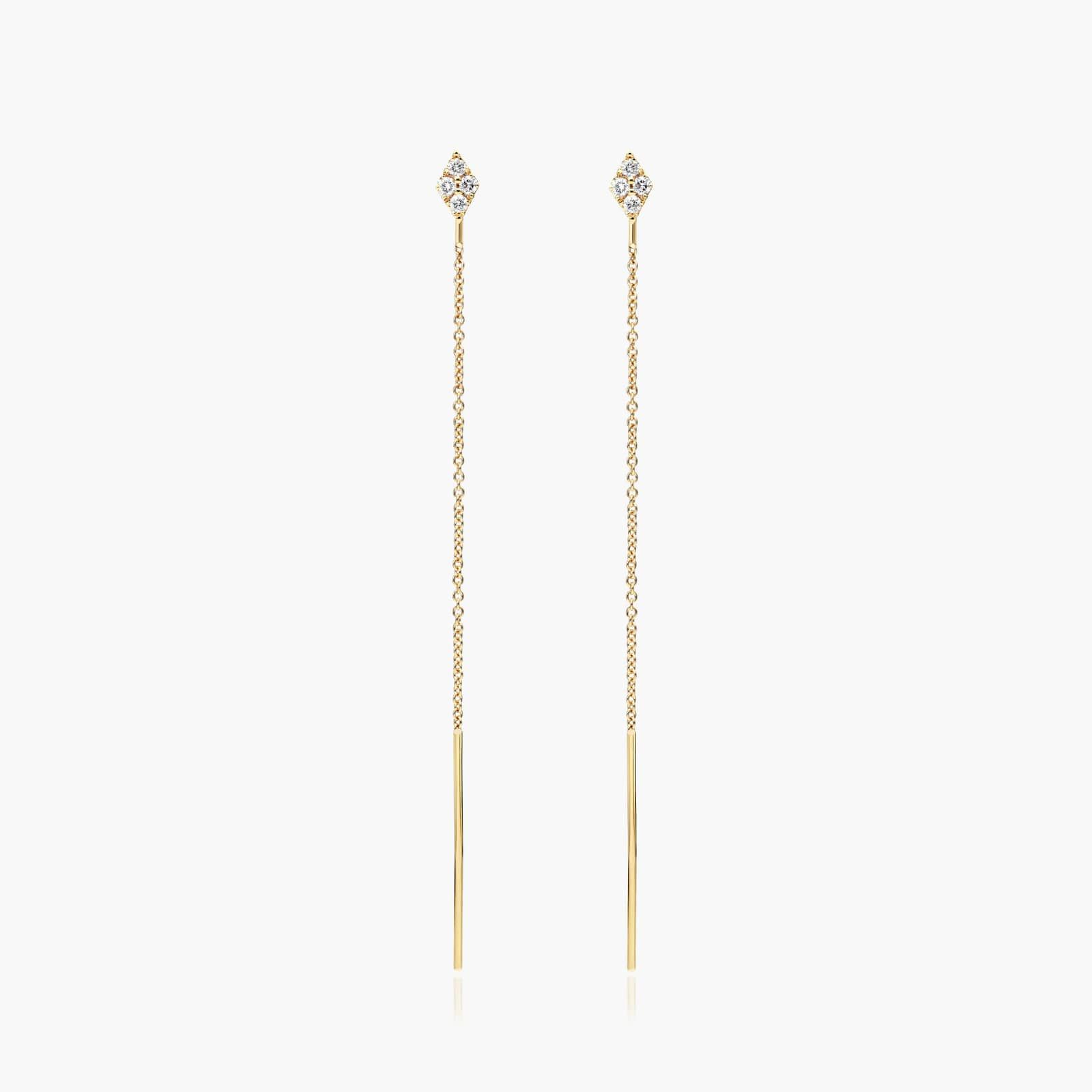 Kite Diamond Threader Earrings In 14K Yellow Gold By James Allen