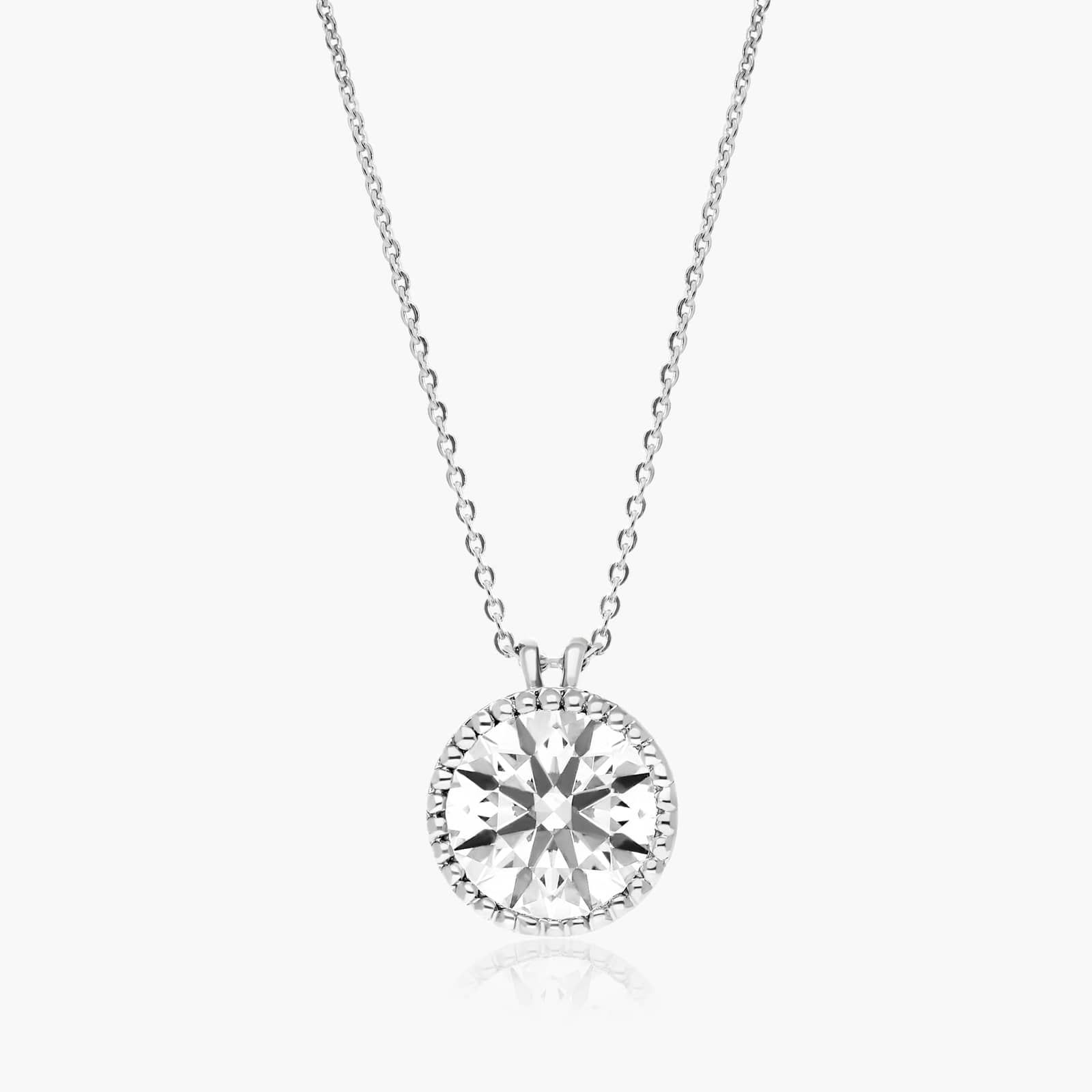 Platinum Milgrain Bezel Diamond Pendant (1.00 CTW - H-I / SI1-SI2) By James Allen