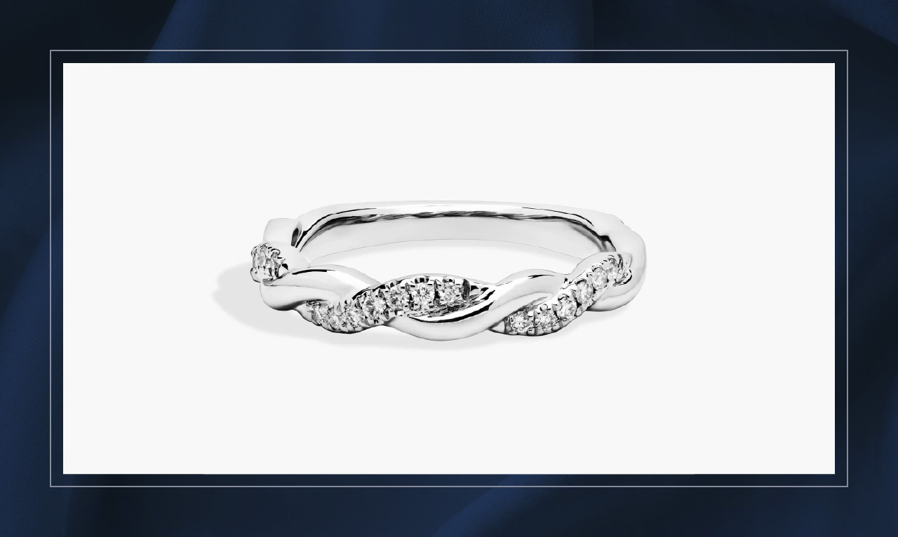 White gold diamond infinity ring.