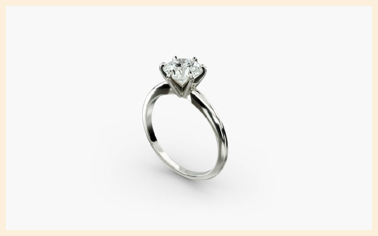 A classic six-prong solitaire engagement ring