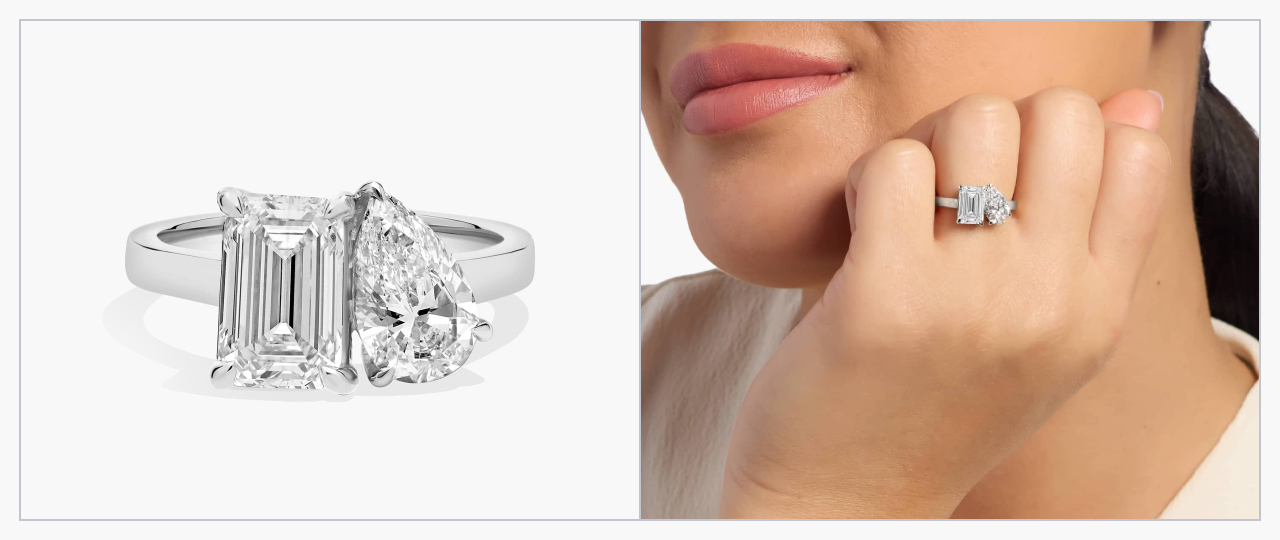 A cushion cut lab-grown diamond