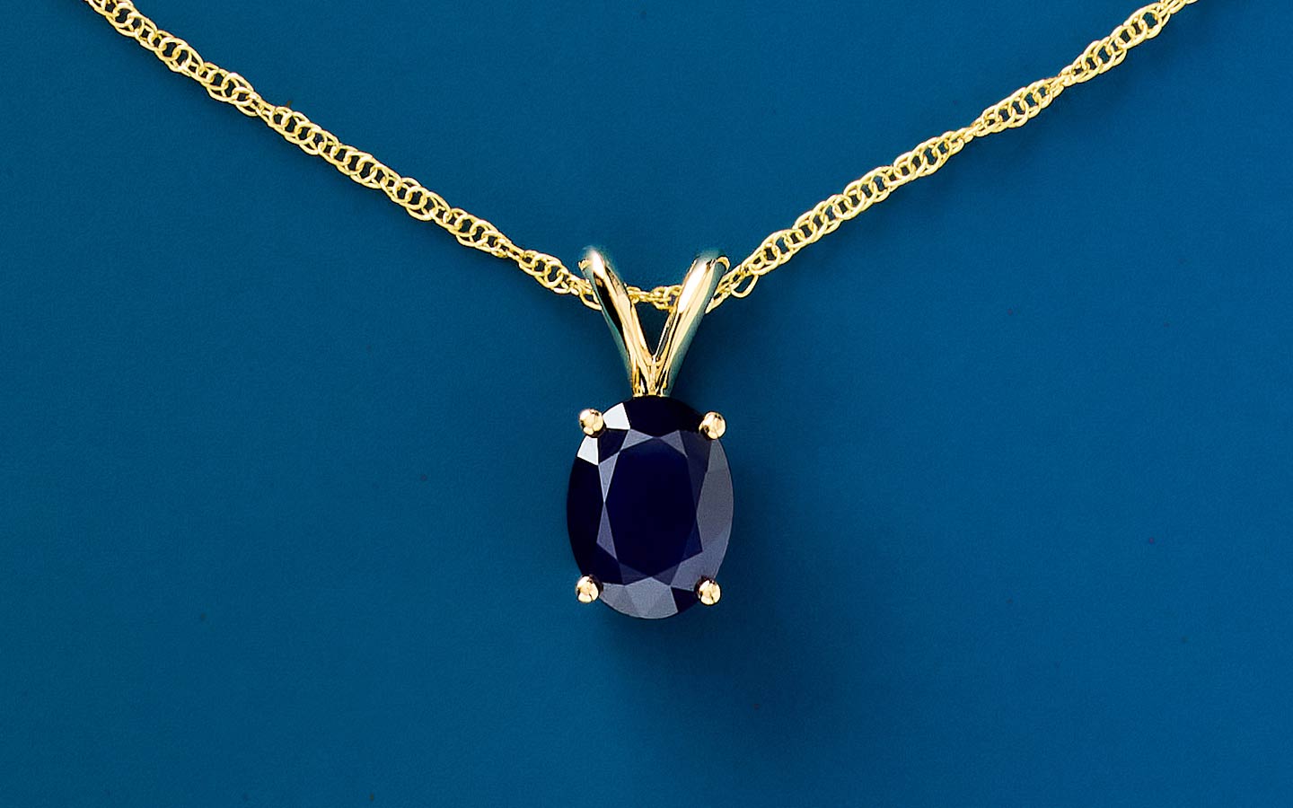 September birthstone necklace with sapphires
