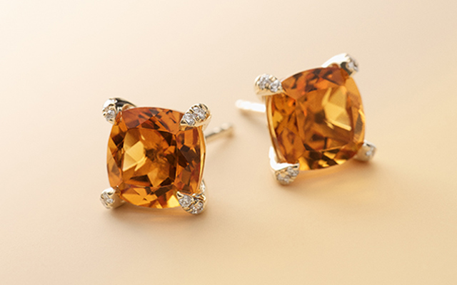 Citrine stud earrings