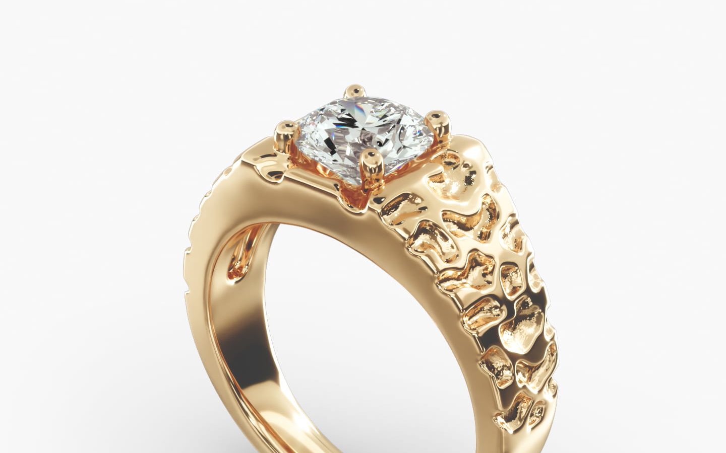 Yellow gold nugget ring