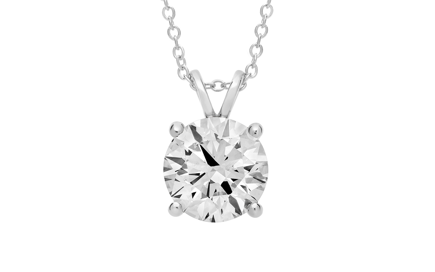 Diamond and white gold necklace with rhodium plating 