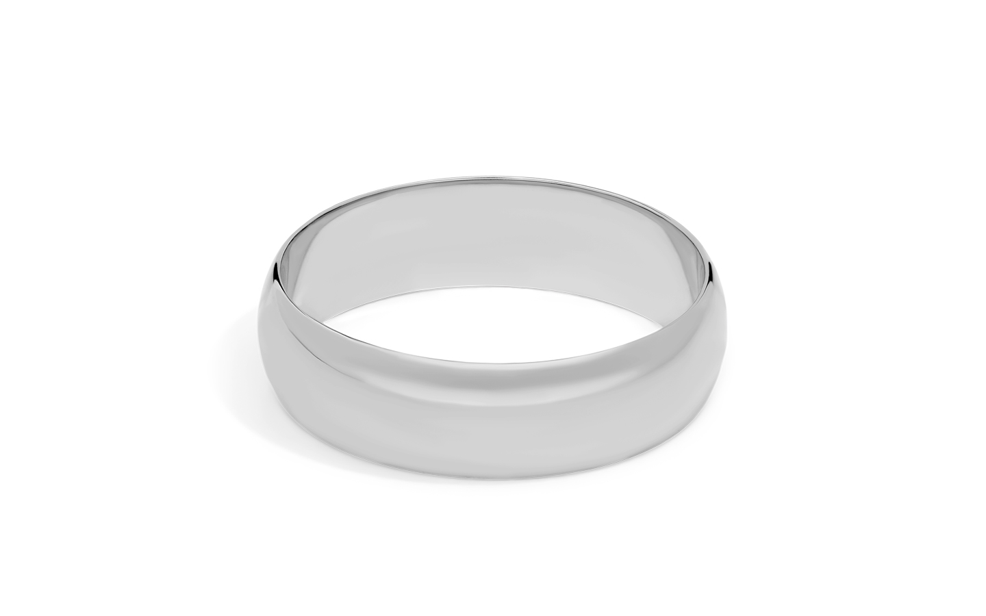 White gold ring with rhodium plating