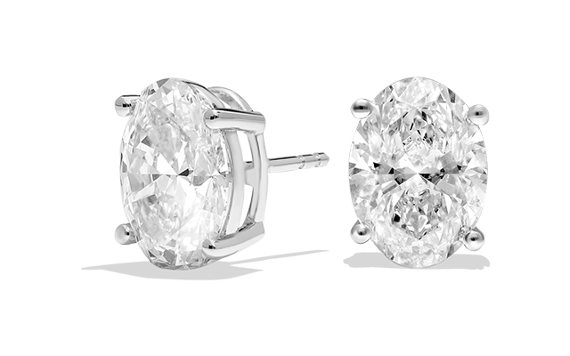 Diamond and white gold earrings with rhodium plating 