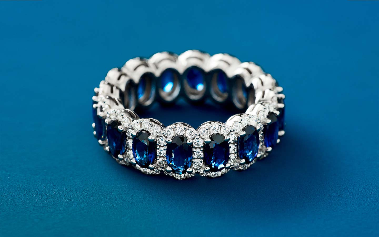 September birthstone ring with sapphires