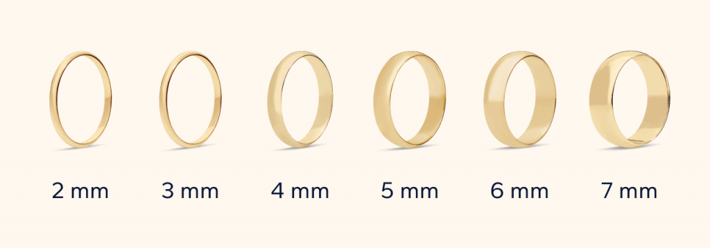 Ring band width comparison from 2 to 7 mm.