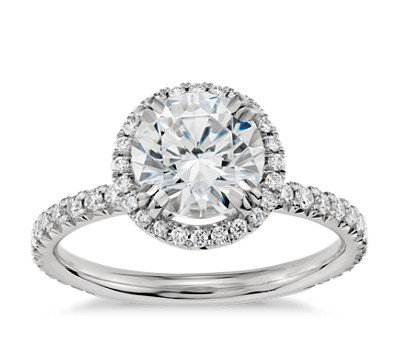 Blue Nile Studio Heiress Halo Diamond Engagement Ring in Platinum