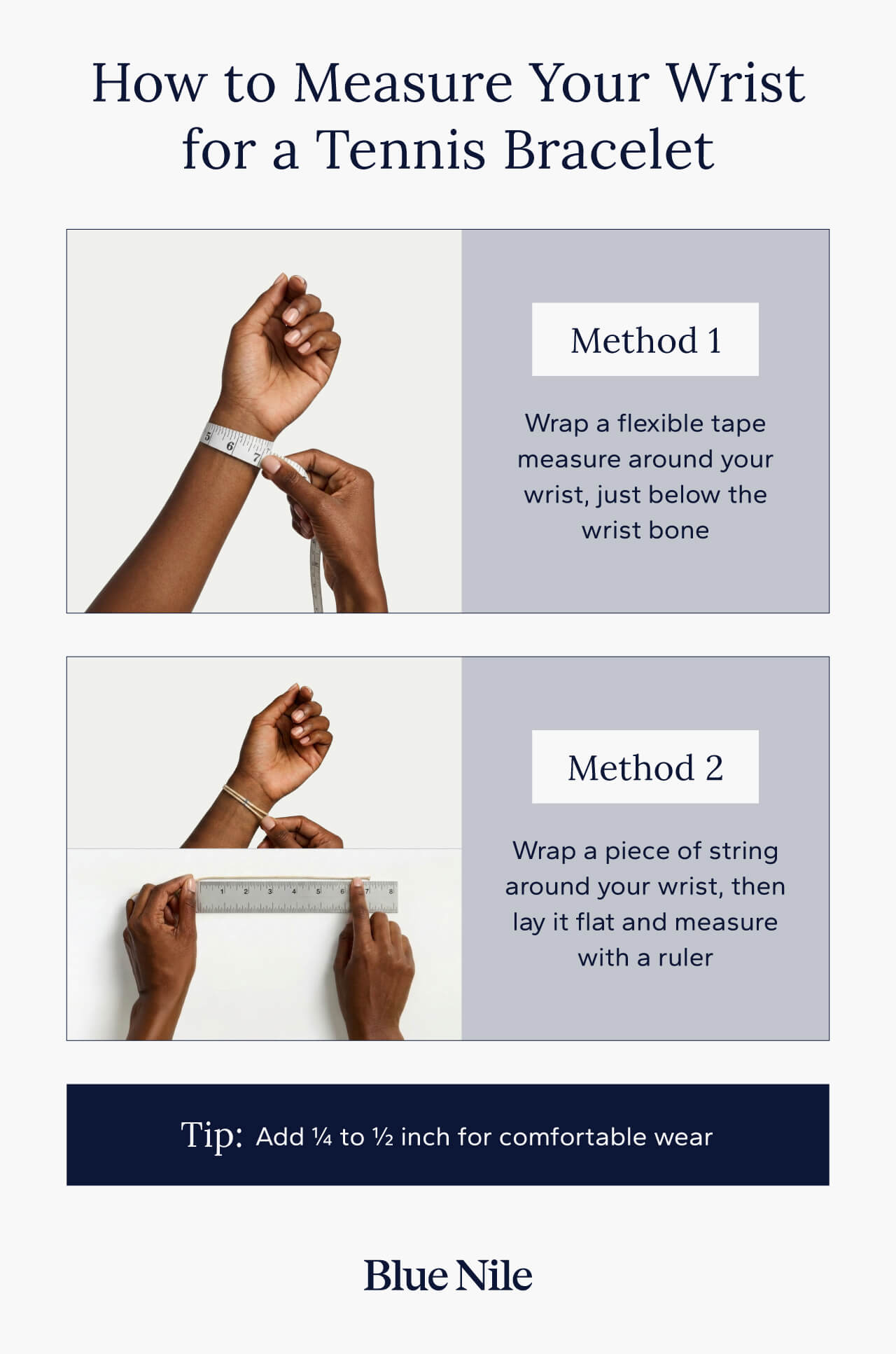 How to measure your wrist for a tennis bracelet. 