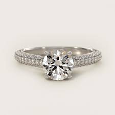 Trio Micropavé Diamond Engagement Ring in 14k White Gold (1/3 ct. tw.)