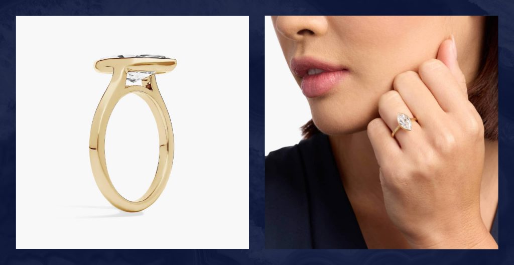 Bezel cathedral setting.