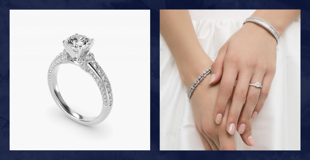 Channel-set cathedral setting.