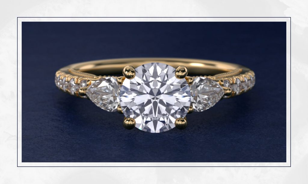 Intricate white gold cluster ring with layered diamond halos, bringing vintage detail that aligns with current engagement ring trends