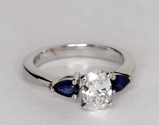 Sapphire and diamond engagement ring
